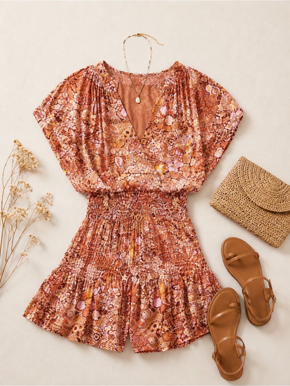 A.L.C. Floral Smocked Mini Dress
